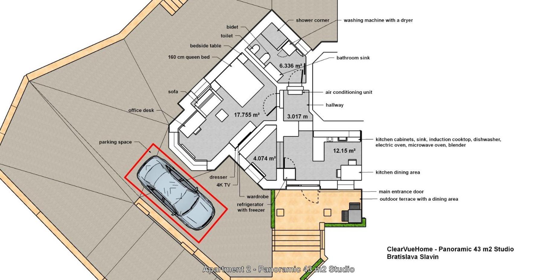 ClearVueHome Quiet 51 m2 Studio Bratislava Slavin Exterior foto